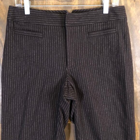 Banana Republic Womens Pants Brown Cream Harrison Fit Lined Wool Blend Stretch 8 - Picture 2 of 12